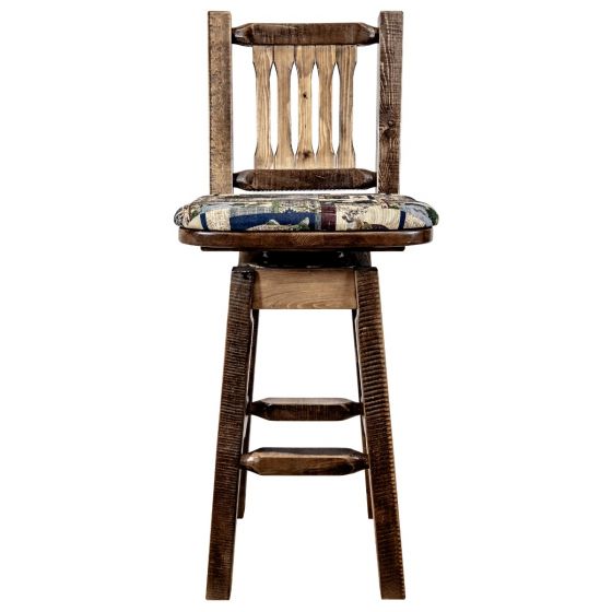 Homestead Collection Swivel Barstool, Stain and Lacquer Finish