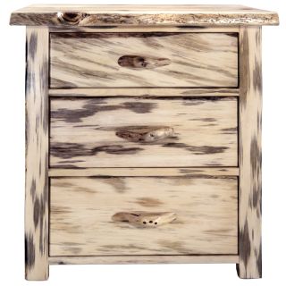 Big Sky Collection Live Edge 3 Drawer Chest of Drawers, Natural Finish