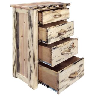 Big Sky Collection Live Edge 4 Drawer Chest of Drawers, Natural Finish