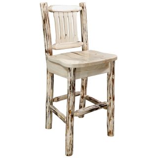Montana Collection Barstool w/ Back, Wooden Seat