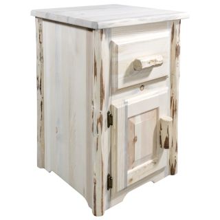Montana Collection End Table wit Drawer and Door, LEFT Hinged