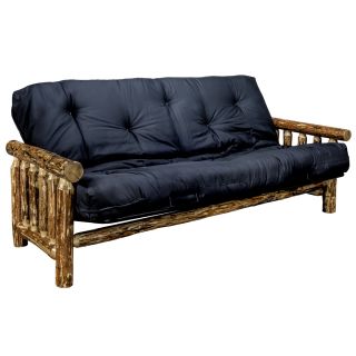 Homestead Collection Futon with Mattress, Early American Stain and Lacquer Finish