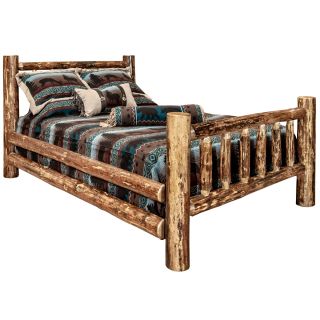 Glacier Country Collection Classic Log Bed, Queen Size Shown
