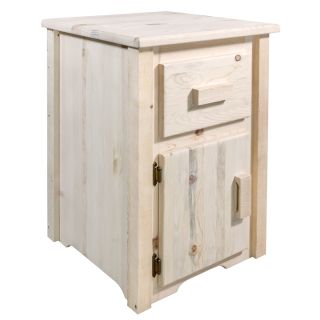 Homestead Collection End Table with Drawer and Door, LEFT Hinged
