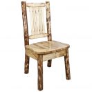 Glacier Country Dining Side Chair, Wooden Seat