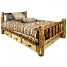 Glacier Country Spindle Style Bed with Storage, Queen Sized Shown