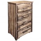 Homestead Collection 4 Drawer Chest of Drawers, Early American Stain and Lacquer Finish