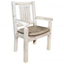 Homestead Collection Captains Chair, Buckskin Upholstered Seat, Ready to Finish