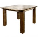 Homestead Collection 4 Post Dining Table with Leaves, Early American Stain and Lacquer Finish (No Leaves Inserted)