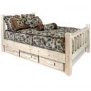 Homestead Spindle Style Bed with Storage, Queen Sized Shown