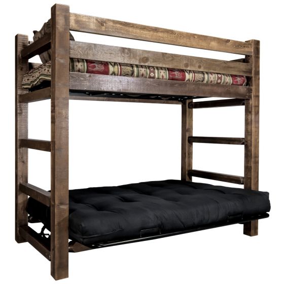 Homestead Twin Bunkbed, Twin Over Full Size Futon Bunk Bed